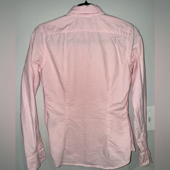 Ralph Lauren pink and white button-down striped shirt with logo slim fit - Picture 5 of 5
